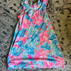 Lilly Pulitzer Pink and Blue Flutter Sleeve Sundress